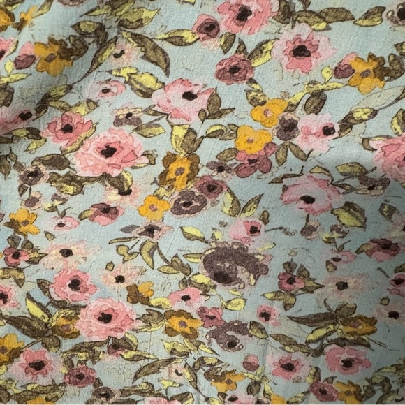 SOMETHING NAVY Easy Woven Top In Teal Romantic blouse button front shirt - Picture 9 of 9